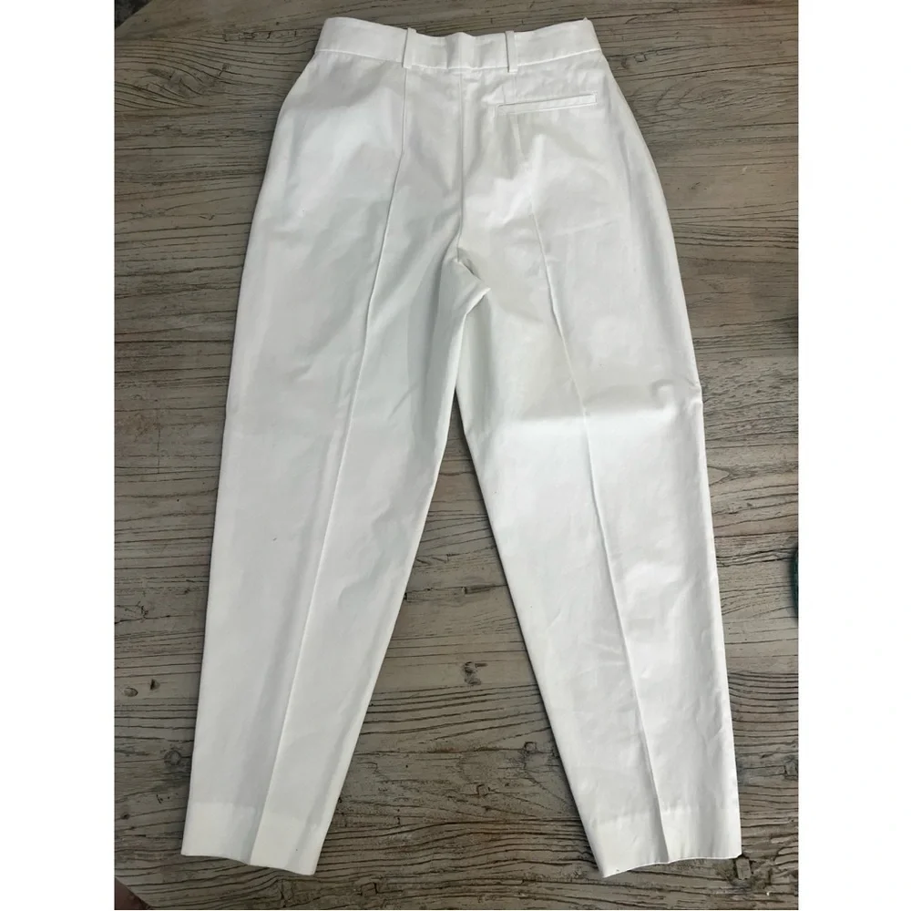 Tory Burch White Cotton Pleated Pants  Size 6  Style 1212-142932  Luxury…